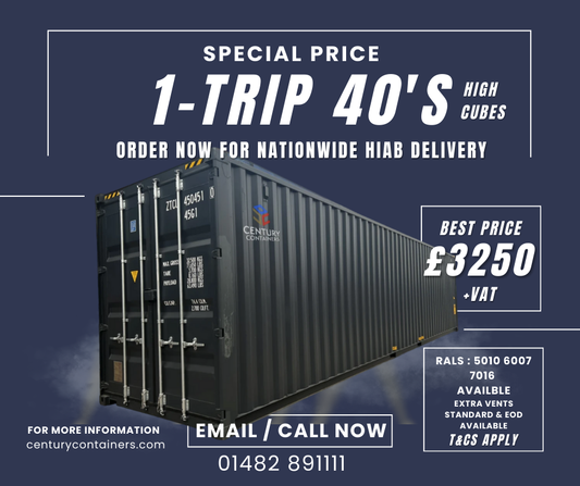 1-Trip 40ft High Cube Shipping Containers